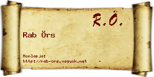 Rab Örs névjegykártya